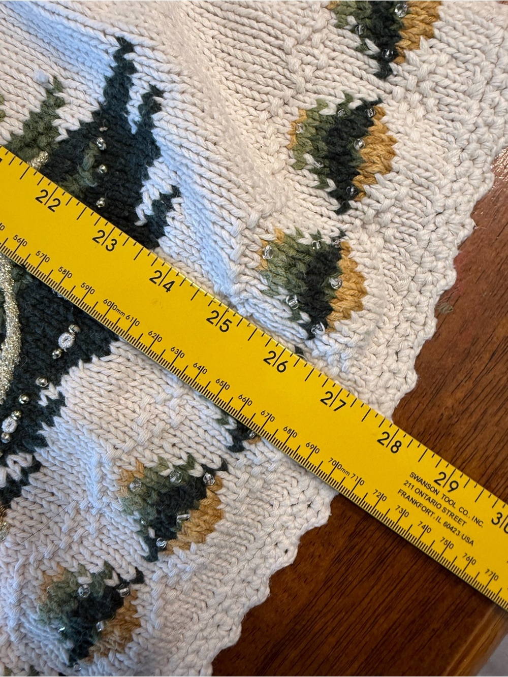 VTG Heirloom Collectibles Christmas Tree Sweater White Knitted Embellished L - Picture 9 of 11